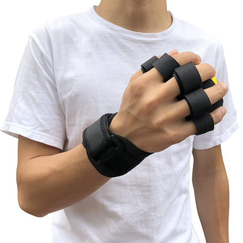 Anti-Spasticity Ball Splint & Finger Posture Corrector for Stroke Hand, Functional Hand Wrist Support Orthosis