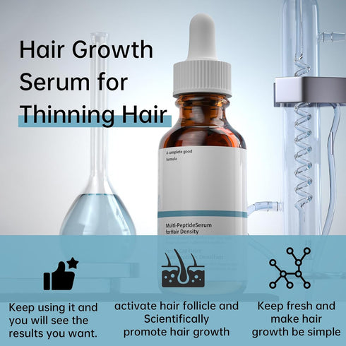 Hair Growth Serum for Thinning Hair, 30mL Vegan Hair Serum for Hair Growth, Natural Frizzy Hair Serum for Men & Women.