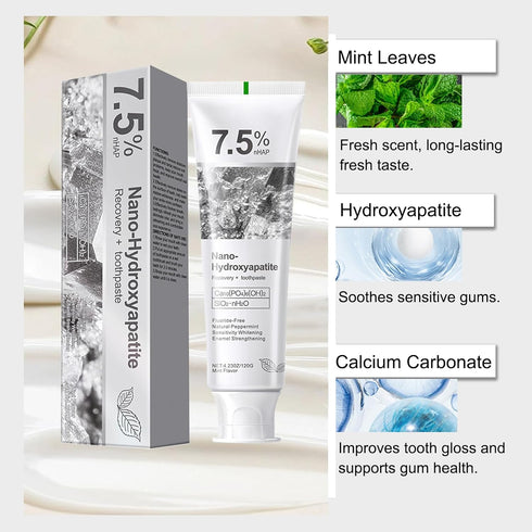 Vingtank 7.5% Nano Hydroxyapatite Toothpaste, Advanced Enamel Protection, Deep Cleaning, Fluoride-Free Formula