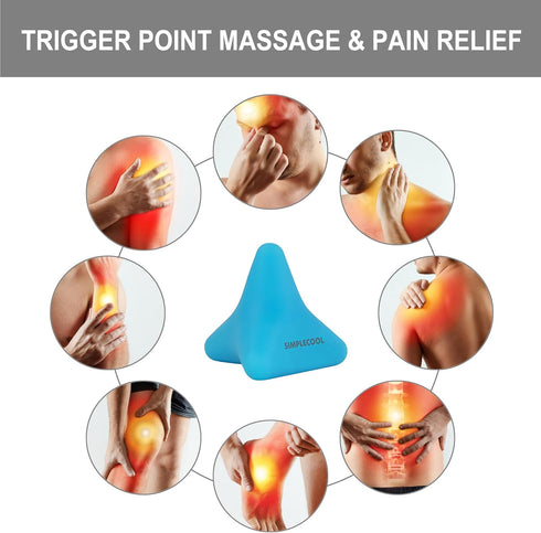 SIMPLECOOL 32.6(Blue) Manual Trigger Point Massage Tool. Small Massager Ball for Deep Tissue Myofascial Release
