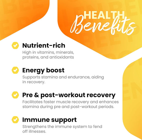 HONEYBEEZONE 100% Natural Raw Bee Pollen Granules - 60 Veggie Capsules, Superfood, Gluten-Free