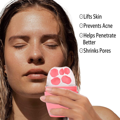 Recula Ice Face Roller, Silicone Ice Roller for Face & Neck, Puffiness Relief, Reusable Mold, Skin Care for Women