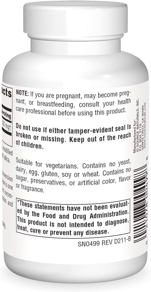 Source Naturals Acetyl L-Carnitine 500mg, 60 Tablets