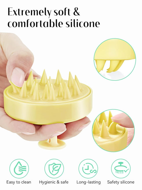 HEETA Scalp Massager with Soft Silicone Bristles, Promotes Hair Growth, Exfoliates Scalp, Enhances Shampoo Cleansing