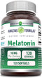 Amazing Nutrition Melatonin Supplement | 10 Mg, 120 Softgels, Non-GMO, Gluten Free