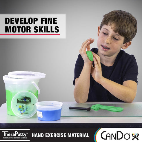 CanDo Theraputty Plus Hand Exercise Putty for Rehabilitation, Hand Therapy, Strengthening, Stress Relief - Green Medium