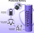 14500 Rechargeable Battery 2500mAh 3.7V High Capacity Lithium Button Top 4 Pack for Flashlight Headlamp
