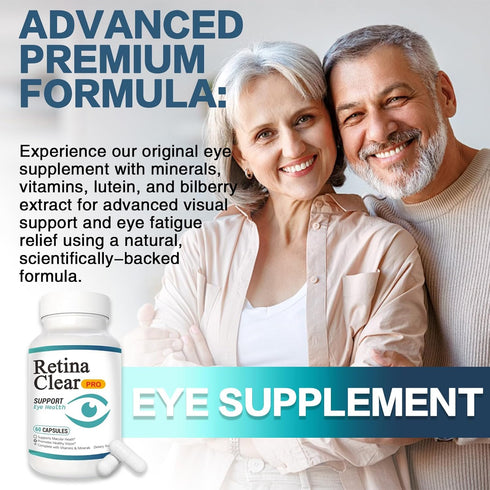 Vunexo Bilberry Focus2PCS Retina Clear Pro Eye Health Support Supplement, with Minerals and Vitamins, Lutein