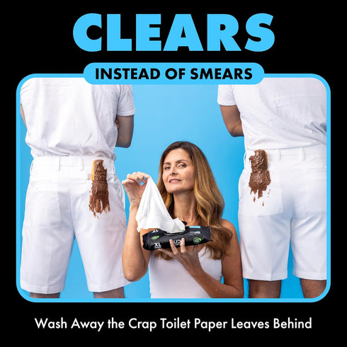 DUDE Wipes Flushable Wipes, 3 Pack of 144 Unscented Extra-Large Adult Wet Wipes with Vitamin-E & Aloe