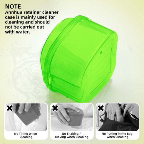 Colorful Plastic Dental Orthodontic Retainer Container Cleaning Case, Mouthguard Storage Soaking Case for Travel