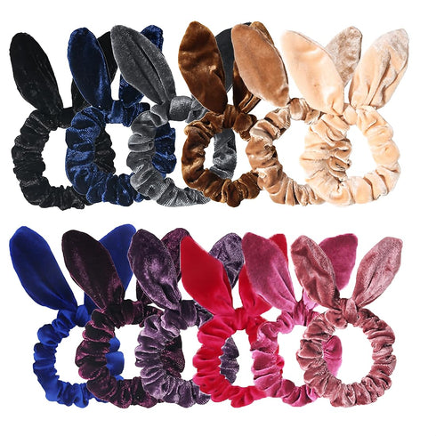 SUSULU Hair Scrunchies Velvet Scrunchy Elastic Hair Ties, Pack of 12pcs for Women Ponytail Accessories