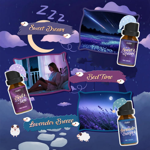 Set SALUBRITO Good Night Fragrance Oils, Premium Essential Oil for Diffuser, Soap, Candle Making scents, Nighty Night