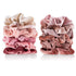 Whaline 12Pcs Blush Theme Velvet Scrunchies for Women - Classic Thick Hair Bands, Gifts for Teenage Girls