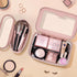 Travel Clear Makeup Bag with Makeup Brush Bag, Portable Waterproof Cosmetic Organizer Storage Bag for Women, Pink