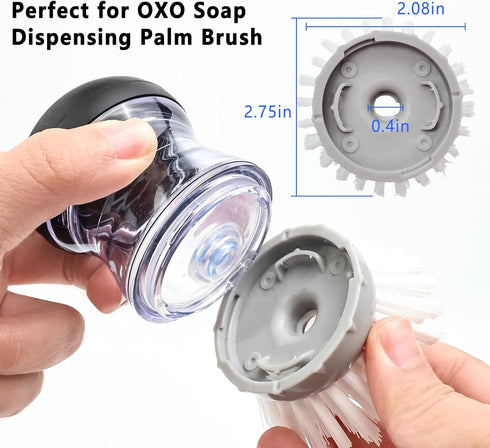MiUWUU 4 Pack Brush Refills for OXO Dish Brush Refill B, Brush Head Replacement OXO Dish Brush Replacement HeadGrey