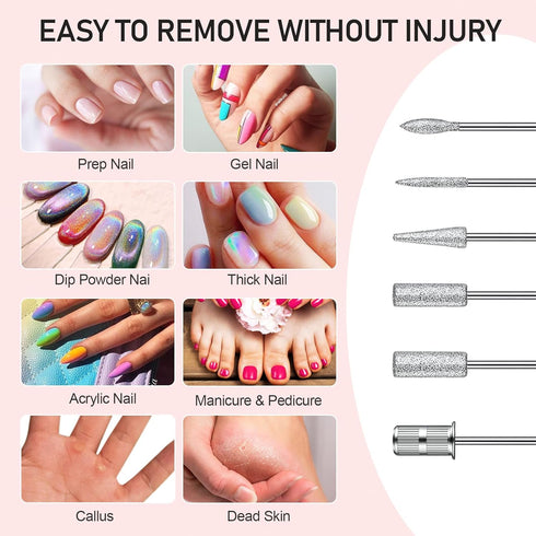 Portable Electric Nail Drill File Machine with Acrylic Nail Kit Set - Professional 20000rpm Manicure Pedicure