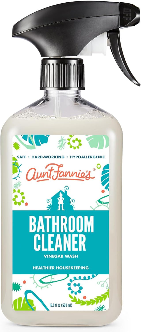 Aunt Fannie's All Purpose Bathroom Cleaner: Vinegar Spray for Shower, Tub, Toilet, Tile, Sink, 16.9 Ounces