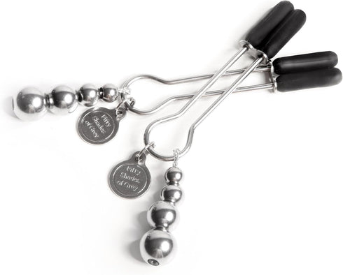 Pinch Fifty Shades of Grey The Nipple Clamps - Adjustable Weight Metal Nipple Clamps for Sex Pleasure - Silicone Coated