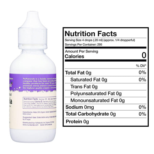 Nunaturals Clear Extract NuStevia, Plant-Based Sweetener, 2 Pack, 2 oz, Plastic