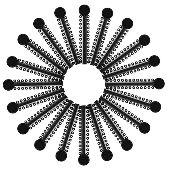 1040 Pcs Black Braces Rubber Bands, Orthodontic Ligature Ties O-Rings Elastic Bands for Braces