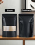 100 Pcs Resealable bags,5.5" x 7.9" Stand Up Black Kraft Paper Bags with Matte Window, Zip Lock Food Storage Bags for Packaging Products, Reusable, Sealable