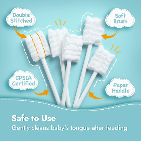 Papablic 100-Pack Baby Tongue Cleaner, Baby Toothbrush, Upgrade Gum Cleaner for Infants Ages 0-2 Years
