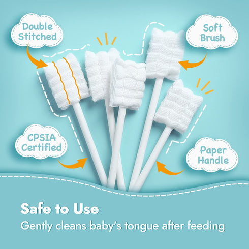 Papablic Baby Toothbrush Teether & Tongue Cleaner for Infants