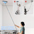 Wall Mop Cleaner with 80 Inches Long Handle, 180° Folding Ceiling Cleaning Tool with Squeegee, Triangle Baseboard Scrubber with 4 Chenille Duster and 2 Microfiber Pads for Washing Painted Walls