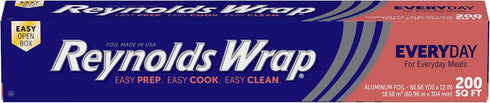Reynolds Wrap Everyday Strength Aluminum Foil Roll, Freezer and Grill Safe, Great