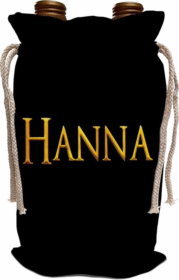 3dRose Hanna attractive girl baby name in the USA. Yellow on black