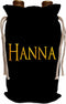 3dRose Hanna attractive girl baby name in the USA. Yellow on black