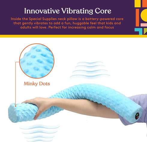 Special Supplies Sensory Vibrating Neck Pillow for Kids and Adults Plush Velvet Soft Cover with Textured Therapy
