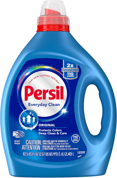 Persil Original Everyday Clean Liquid Laundry Detergent, HE, Deep Stain Removal, 82.5 fl oz, 110 Loads