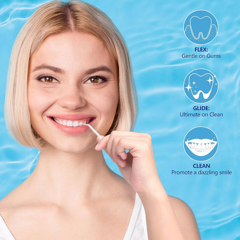 Interdental Toothpicks, Disposable Plastic Curved Hook Toothpicks, 200PCS for Daily Care