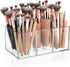 HIIMIEI Clear Acrylic Makeup Brush Holder Organizer - 6-Slots Cosmetic Brushes Storage for Vanity Countertop