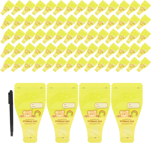 HOODANCOS Disposable Milk Formula Bags 120pcs with Funnel Leakproof Design and Marker Pen,