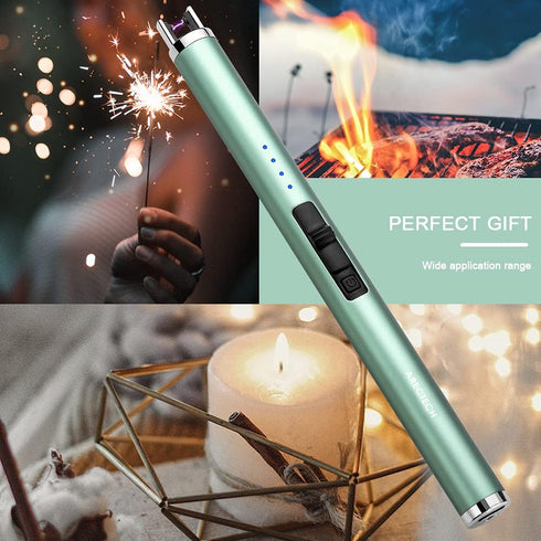ARECTECH Rechargeable Electric Candle Lighter, Arc Plasma Windproof Lighter for Kitchen, Gift for Mom, Type-C Cable