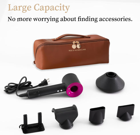 Travel Storage Bag for Dyson Airwrap Styler, Portable Waterproof Hair Dryer Carrying Case with Double Compartments