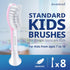 Kids Toothbrush Heads Compatible with Philips Sonicare, Replacement Heads for Ages 7 to 10 - Pink (8 Pack)