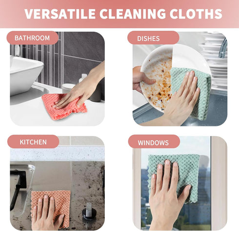 MAVGV Pack 60, 25 25 cm Microfiber Cleaning Cloths, of Highly Absorbent Cleaning Supplies, Lint Free Cloths