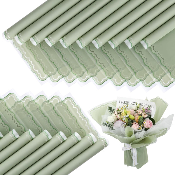 FUHITIM 20 Sheets Flower Wrapping Paper, Waterproof Floral Bouquet Packaging Paper for DIY Crafts