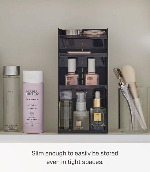 Yamazaki Home Tower Jewelry & Makeup Organizer, Standup Cosmetic Storage Box Display Case - Flat Abs Plastic