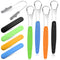 Healifty 4 Pack Tongue Scraper with U-Shaped Cleaner, Stainless Steel for Adults, Includes Travel Cases