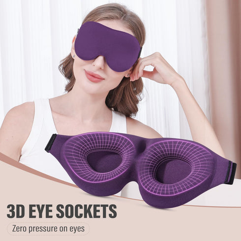 YIVIEW Sleep Mask for Side Sleeper, 3D Light Blocking Eye Mask, Soft Breathable Cover for Men & Women