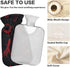 miaozhen 2L Black and Red Halloween Evil Geckoes Cute hot Water Bottle with Soft Cover hot Compress Bag for Arthritis