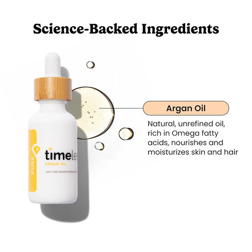 Timeless Skin Care Argan Oil - 100% Pure for Face & Hair Care, Fragrance-Free, 2 oz for Dry Skin
