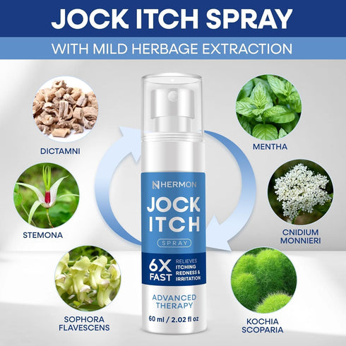 Set: Hermon Jock Itch Antifungal Cream & Spray Ringworm Treatment for Humans, Psoriasis Treatment, Psoriasis Scalp