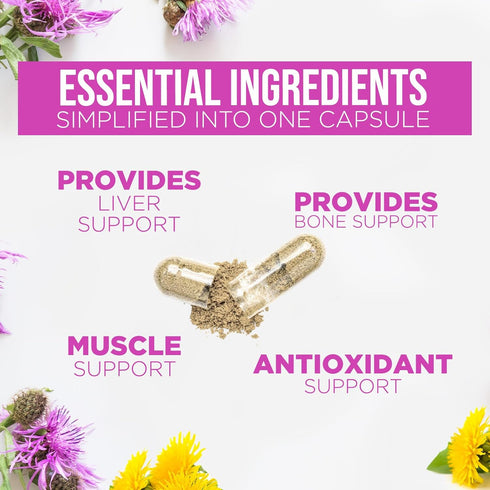 Milk Thistle Supplement 1000mg | 120 Capsules | Liver Cleanse Detox & Repair Formula with Herbal Extracts