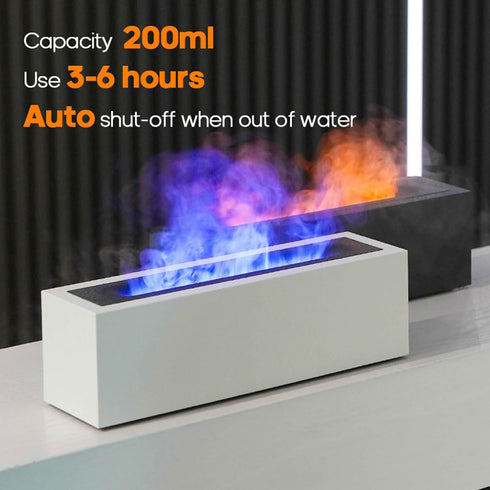 PinzqTrading Nordic Flame Essential Oil Diffuser, Aromatherapy Humidifier with Realistic Fire Light Effect, Large
