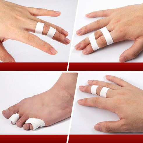 Pro Finger Tape 8 Pack - 0.5” x 45 Ft White Athletic Sports Tape for Rock Climbing, Bjj, Wrestling